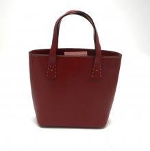 ΤΣΑΝΤΑ ΚΟΚΚΙΝΗ ΔΕΡΜΑΤΙΝΗ ΛΕΥΚΕΣ ΚΛΩΣΤΕΣ MULBERRY