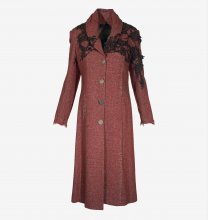 ΠΑΛΤΟ ΜΑΛΛΙΝΟ ΜΠΟΡΝΤΟ ΦΟΔΡΑ ΜΕ ΛΟΥΛΟΥΔΙΑ YIGAL AZROUEL