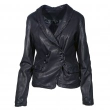 JACKET ΜΑΥΡΟ ΔΕΡΜΑΤΙΝΟ ΜΑΛΛΙ ΕΣΩΤ GIORGIO BRATO  ΙΤ 44