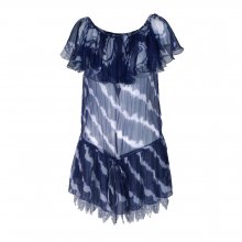 ΦΟΡΕΜΑ ΜΕΤΑΞΩΤΟ ΜΠΛΕ-ΛΕΥΚΟ ΔΑΝΤΕΛΑ ΚΑΤΩ 40 BLUMARINE