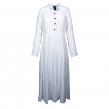 ΦΟΡΕΜΑ ΑΣΠΡΟ ΦΛΟΡΑΛ ΜΕΤΑΞΙ ΜΑΞΙ ΜΑΚΡΙΑ ΜΑΝΙΚΙΑ BARNEYS NEW YORK  IT 42