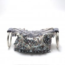 LULU GUINNESS ΓΚΡΙ ΑΣΗΜΙ ΜΙΚΡΗ ΒΡΑΔΙΝΗ ΤΣΑΝΤΑ 