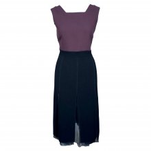 ΦΟΡΕΜΑ ΑΝΟΙΧΤΗ ΠΛΑΤΗ ΜΑΥΡΟ ΚΑΦΕ ΠΛΙΣΕ ΔΙΑΦΑΝΕΙΑ PRADA SIZE:48