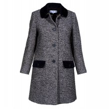 PAUL & JOE ΠΑΛΤΟ ΚΑΦΕ ΤΟΥΙΝΤ ΒΕΛΟΥΔΟ ΜΩΒ ΛΕΠΤΟΜΕΡΕΙΕΣ SIZE:40