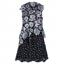 SELF PORTRAIT ΜΙΝΙ ΦΟΡΕΜΑ ΜΠΟΡΝΤΩ ΑΣΠΡΟΜΑΥΡΗ ΔΑΝΤΕΛΑ SIZE:UK8