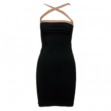 ΦΟΡΕΜΑ KONTO ΜΑΥΡΟ ΜΕ ΜΠΕΖ ΤΙΡΑΝΤΑ DSQUARED S