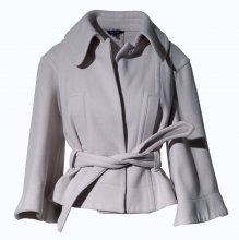 TARA JARMON ΚΟΝΤΟ ΕΚΡΟΥ ΠΑΛΤΟ ΜΕ ΖΩΝΗ SIZE:FR38