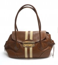 ΤΣΑΝΤΑ ΚΑΦΕ ΔΕΡΜΑΤΙΝΗ ΜΠΕΖ ΛΕΠΤΟΜΕΡΕΙΑ ΚΟΥΜΠΩΜΑ ΦΙΔΙ PRADA