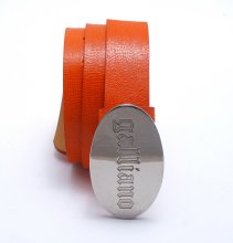 GALLIANO ΖΩΝΗ ΚΟΡΑΛΛΙ ΔΕΡΜΑΤΙΝΗ SILVER TONE HARDWARE 