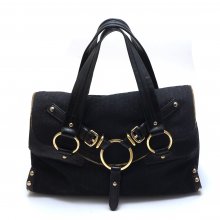 ΤΣΑΝΤΑ ΜΑΥΡΗ ΥΦΑΣΜΑ ΖΡΥΣΑ ΜΕΤΑΛΛΙΚΑ DKNY