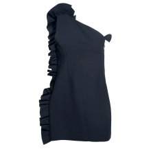 ΦΟΡΕΜΑ ΜΑΥΡΟ Α ΓΡΑΜΜΗ ΜΕ ΒΟΛΑΝ ΣΤΟ ΠΛΑΙ MSGM ΙΤ38