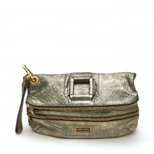 JIMMY CHOO ΧΡΥΣΟ ΔΕΡΜΑΤΙΝΟ CLUTCH 