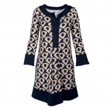 ΦΟΡΕΜΑ ΜΑΥΡΟ ΜΕ ΜΠΕΖ PRINT DIANE VON FURSTENBERG SIZE:2