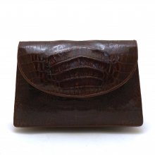 CLUTCH ΚΡΟΚΟ ΔΕΡΜΑ ΜΠΟΡΝΤΩ 