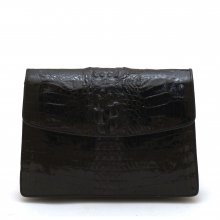 CLUTCH ΚΡΟΚΟ ΔΕΡΜΑ ΜΑΥΡΟ