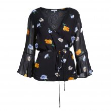 GANNI ΜΑΥΡΟ- FLORAL ΚΡΟΥΑΖΕ ΤΟΠ SIZE:IT46