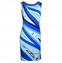 EMILIO PUCCI ΜΠΛΕ ΠΟΛΥΧΡΩΜΟ ΑΜΑΝΙΚΟ ΦΟΡΕΜΑ SIZE:IT42