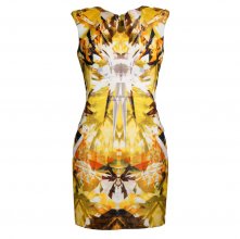 ALEXANDER McQUEEN ΚΙΤΡΙΝΟ ΦΟΡΕΜΑ ΜΕ ΒΑΤΕΣ SIZE:IT42