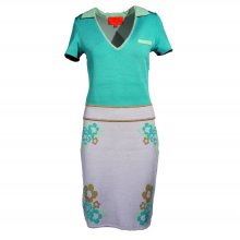 Z by ZAC POSEN ΠΡΑΣΙΝΟ-ΑΤΟΝΟ ΡΟΖ ΠΛΕΚΤΟ ΦΟΡΕΜΑ SIZE:M