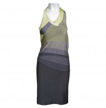 HERVE LEGER ΠΡΑΣΙΝΟ - ΓΚΡΙ BANDAGE ΦΟΡΕΜΑ SIZE:M